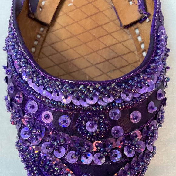 ❌ SOLD! Beachcomber handmade purple sequin flats! - Picture 5 of 13